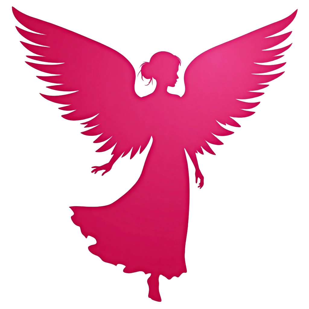 Pink Angel Silhouette