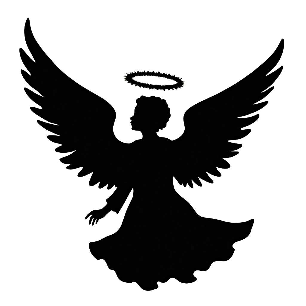 Golden Angel Silhouette