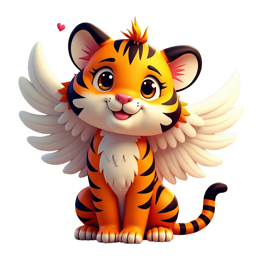 Cute Winged Tiger Cub