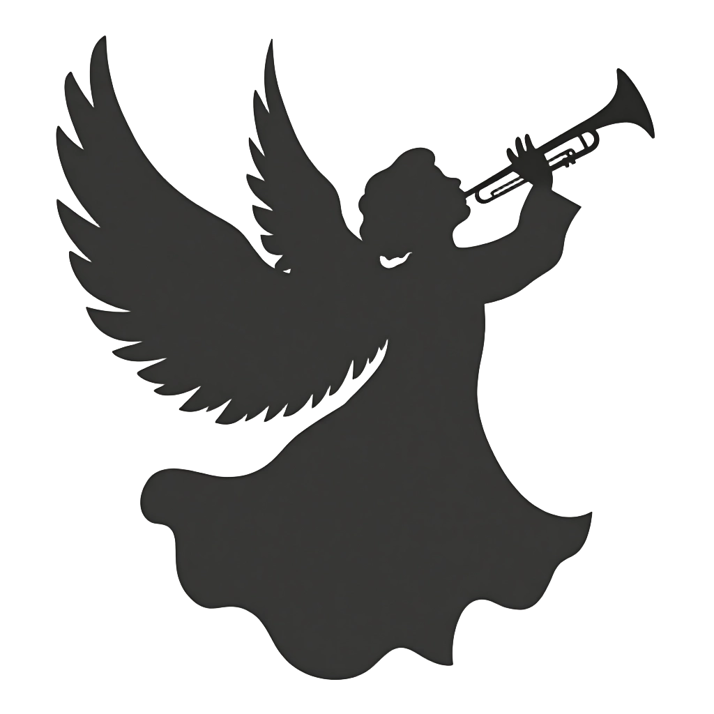 Angel with Trumpet Silhouette