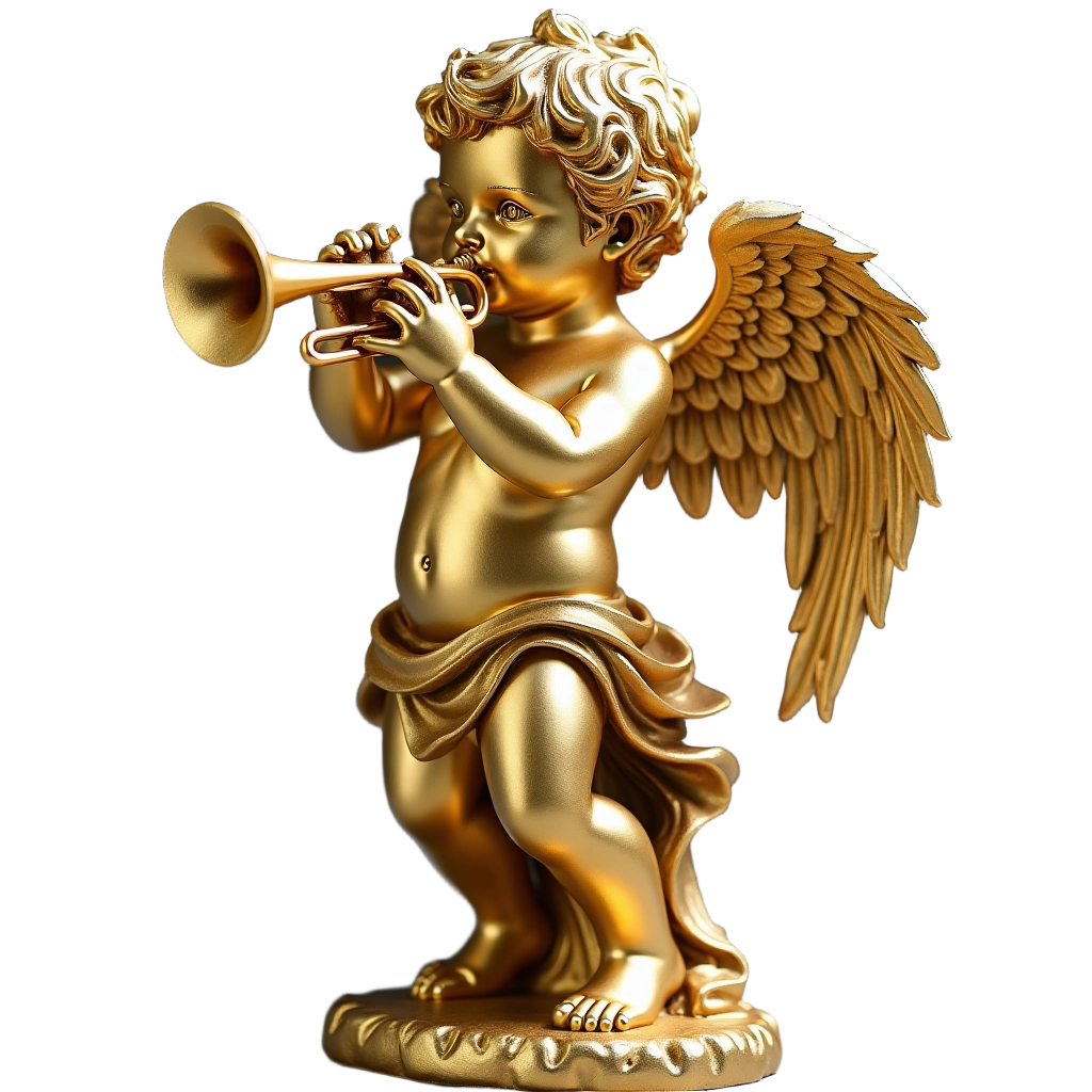 Golden Angel Playing Trumpet