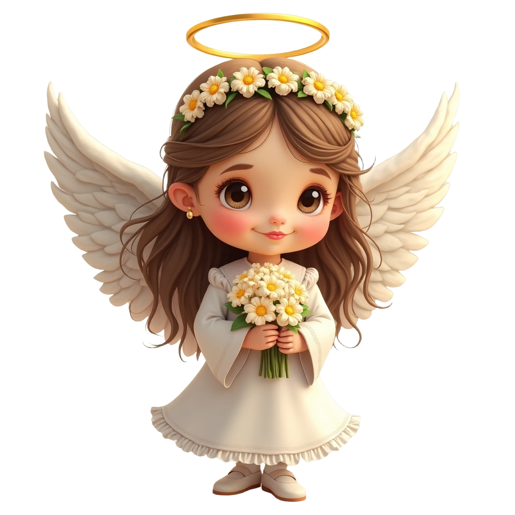 Charming Angel with Daisies