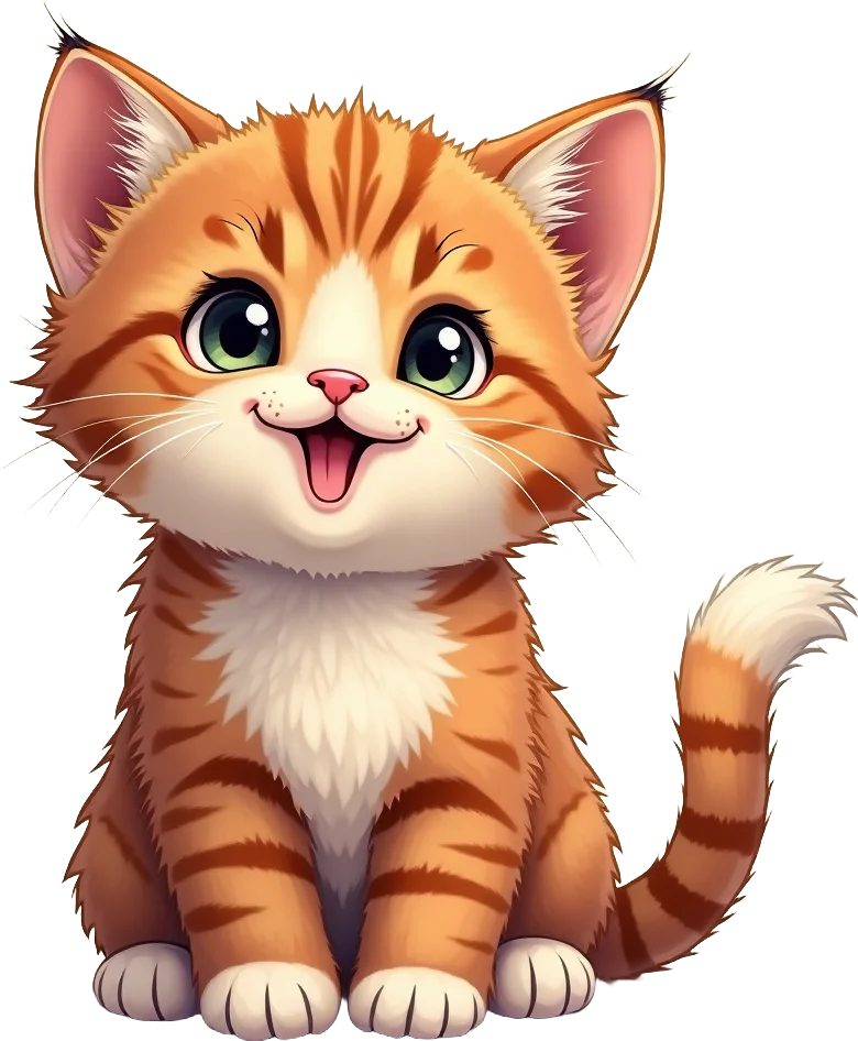 Adorable Cartoon Kitten