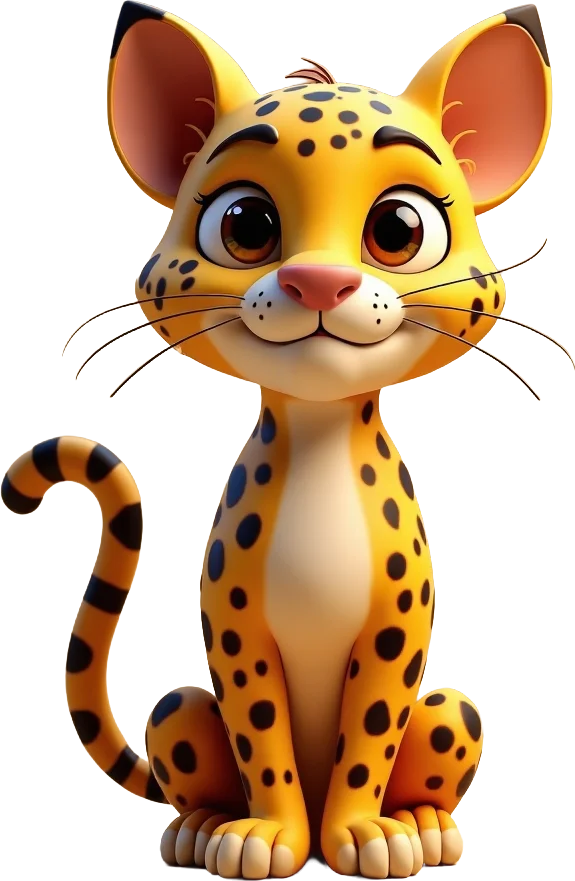 Cute Cartoon Cheetah