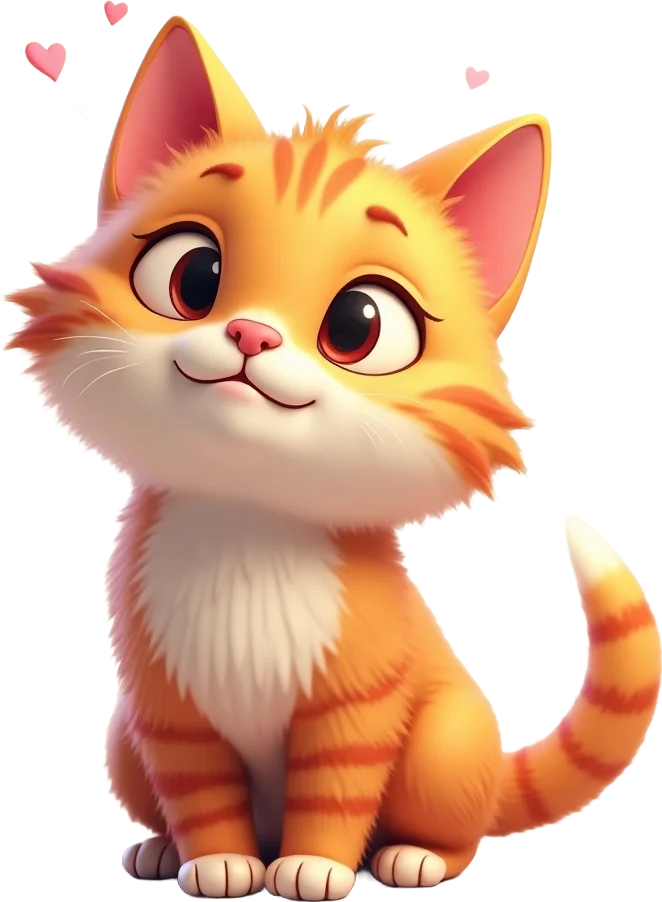 Cute Cartoon Kitten