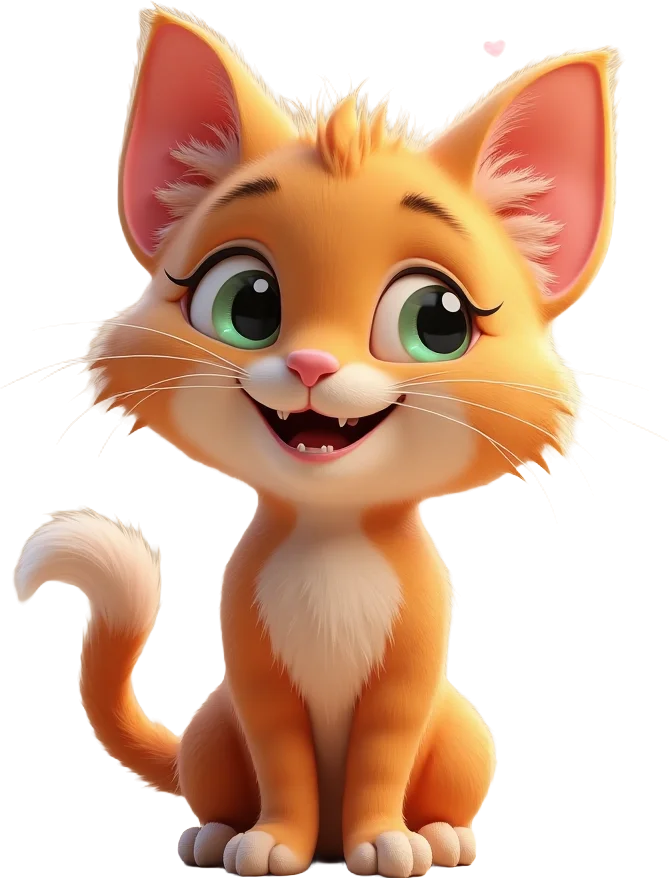 Cute Cartoon Kitten