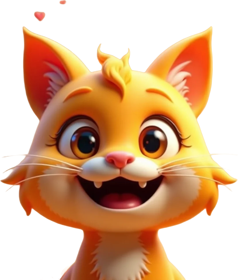 Cheerful Cartoon Cat