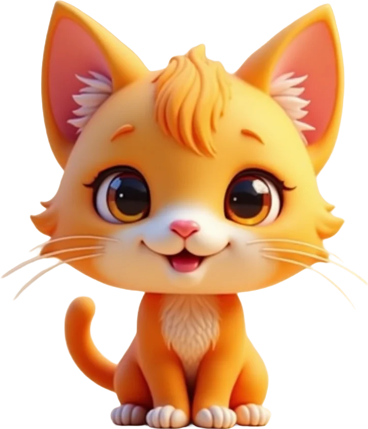 Adorable Cartoon Kitten