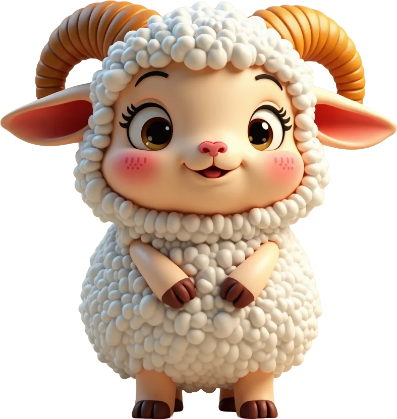 Adorable Sheep Character