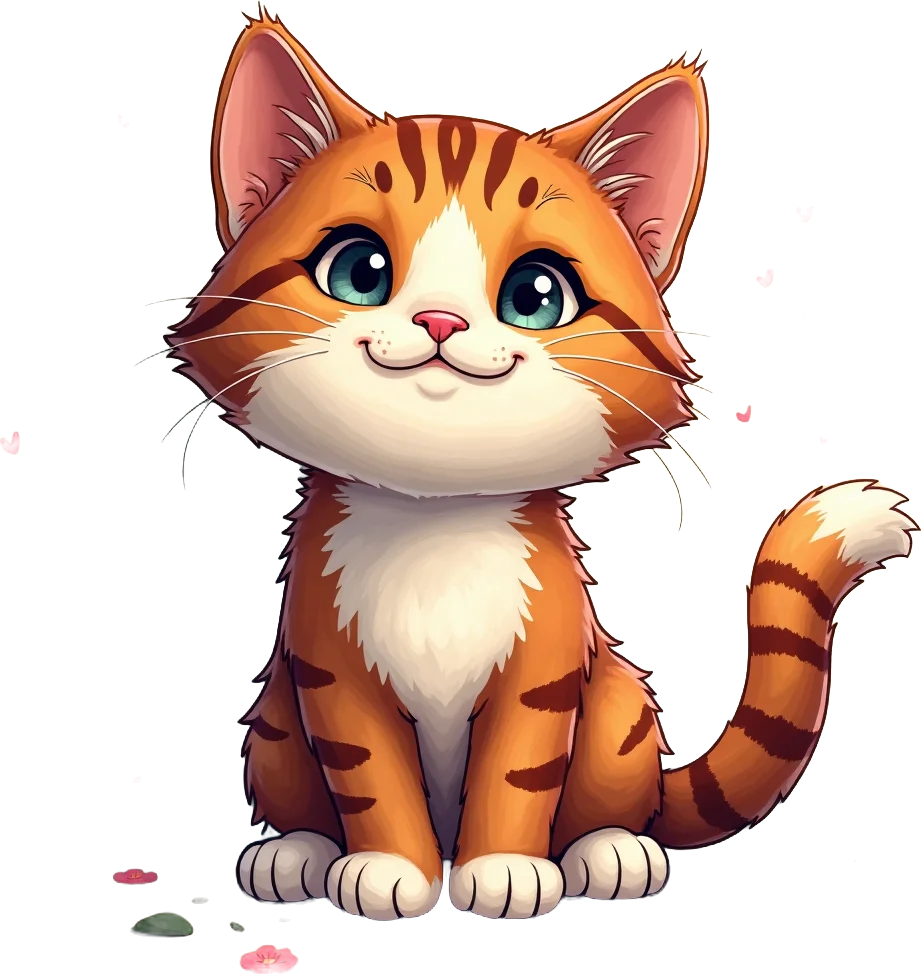 Cute Cartoon Kitten