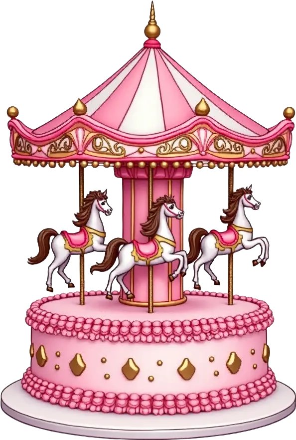 Pink Carousel Cake