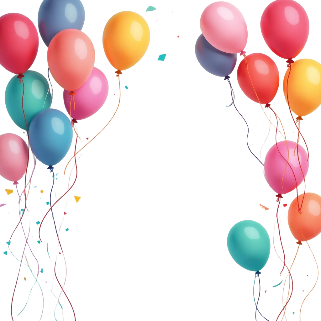 Festive Balloons and Confetti