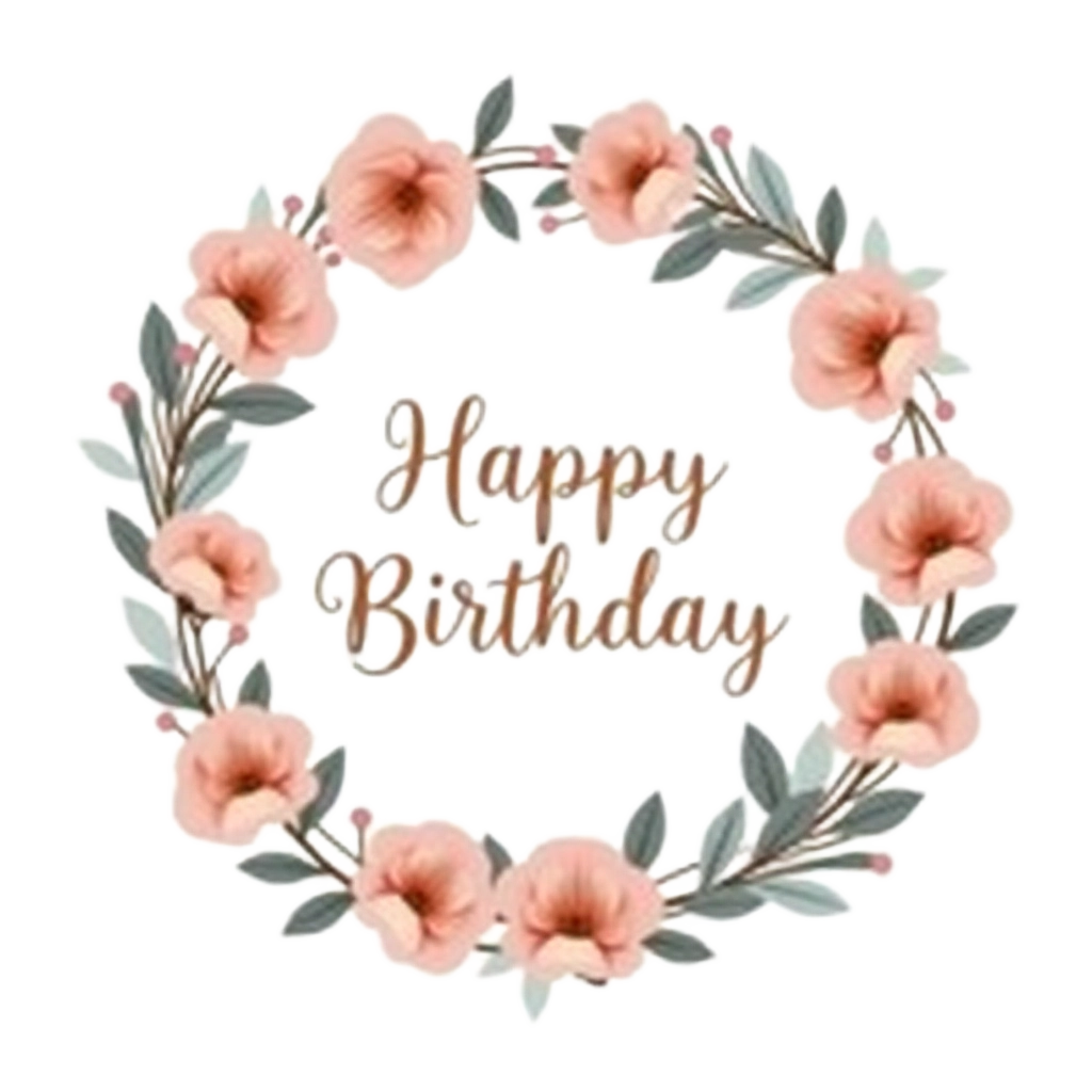 Floral Happy Birthday Wreath