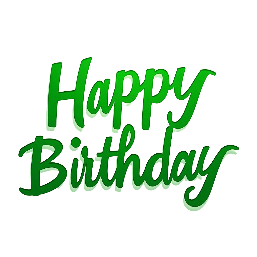 Green Happy Birthday Greeting