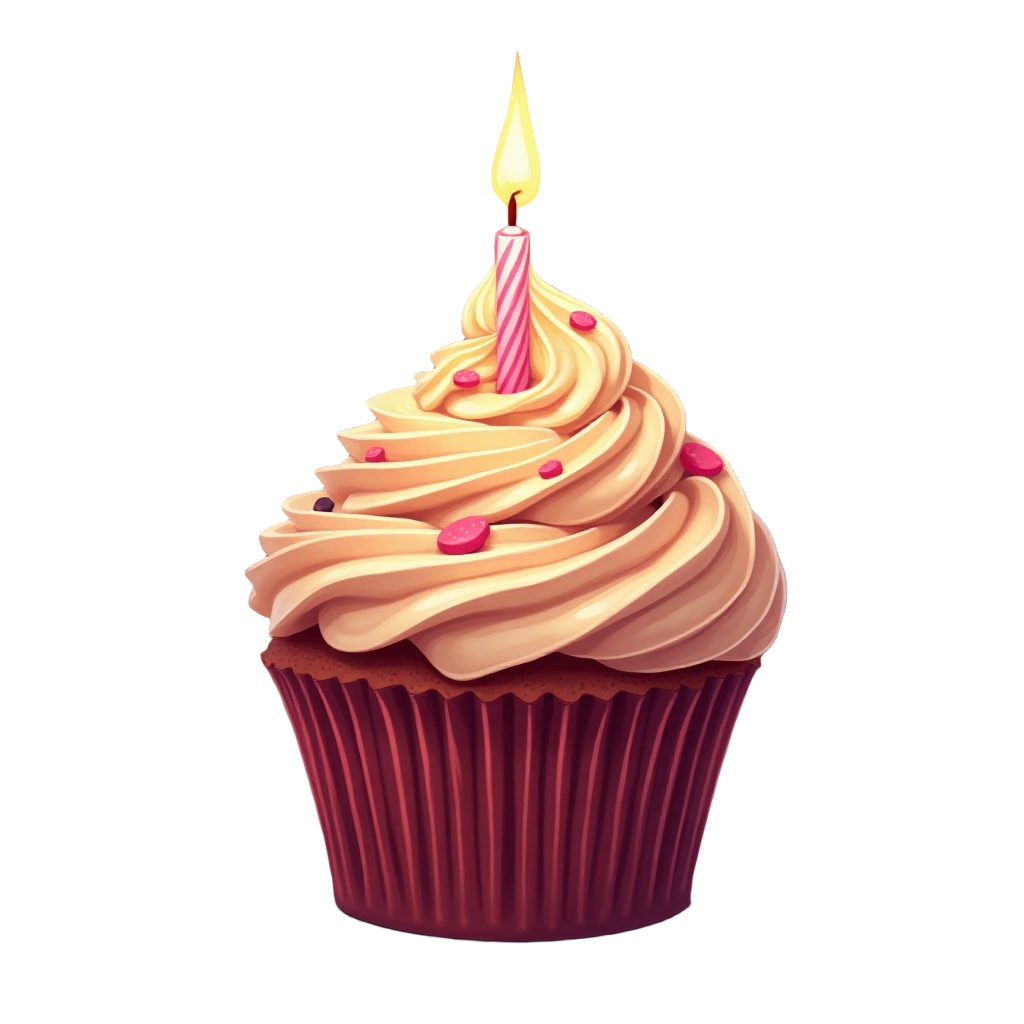 Birthday Cupcake with Candle