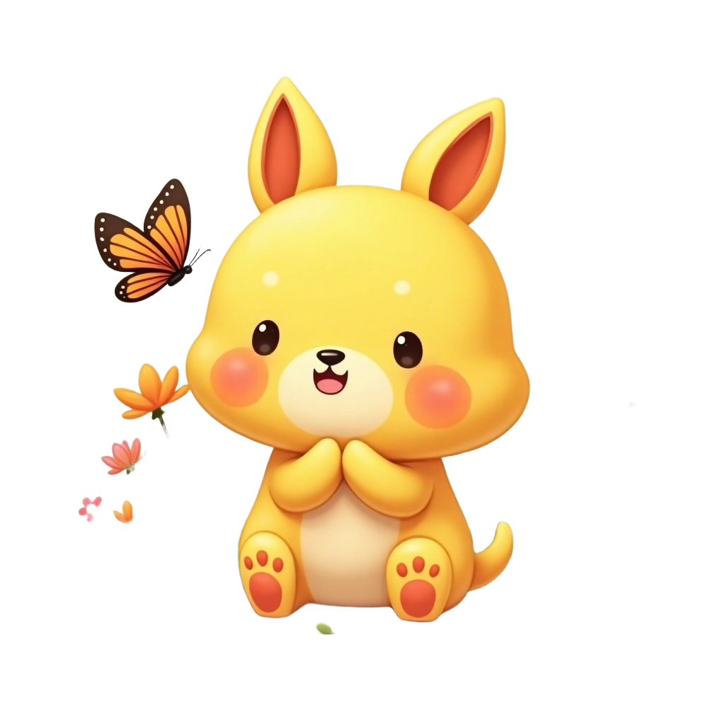 Charming Pikachu with Butterflies