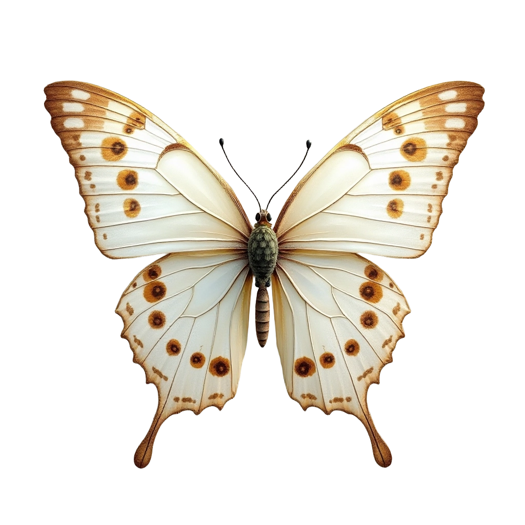 White and Brown Spotted Butterfly