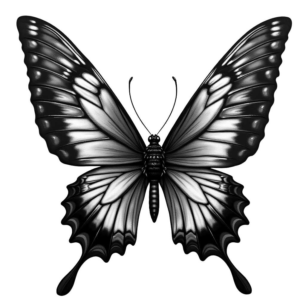 Monochrome Butterfly Illustration