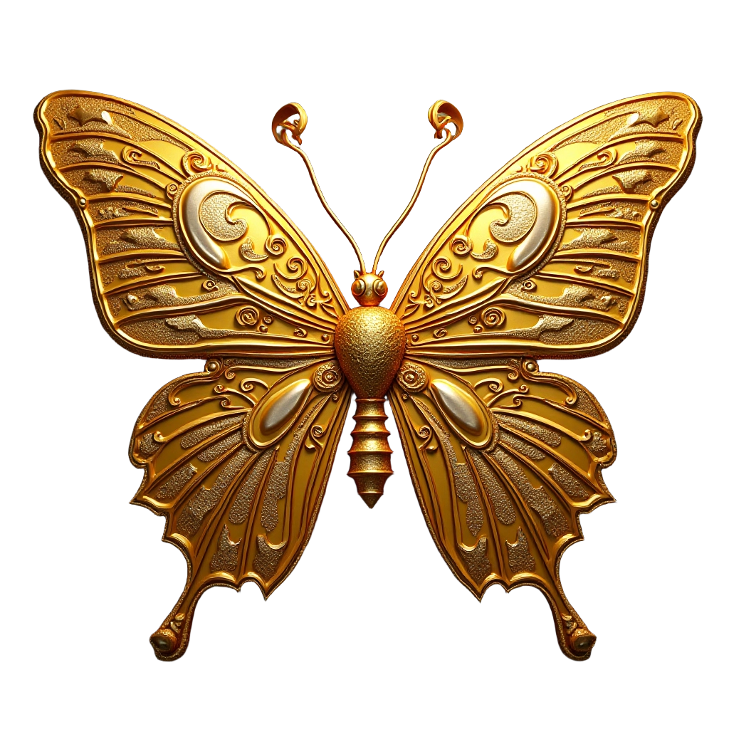 Golden Butterfly Brooch