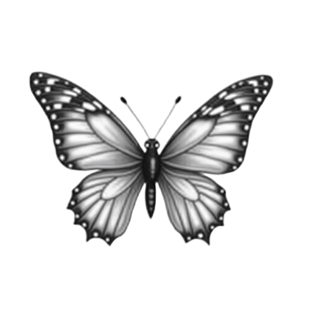 Monochrome Butterfly Illustration