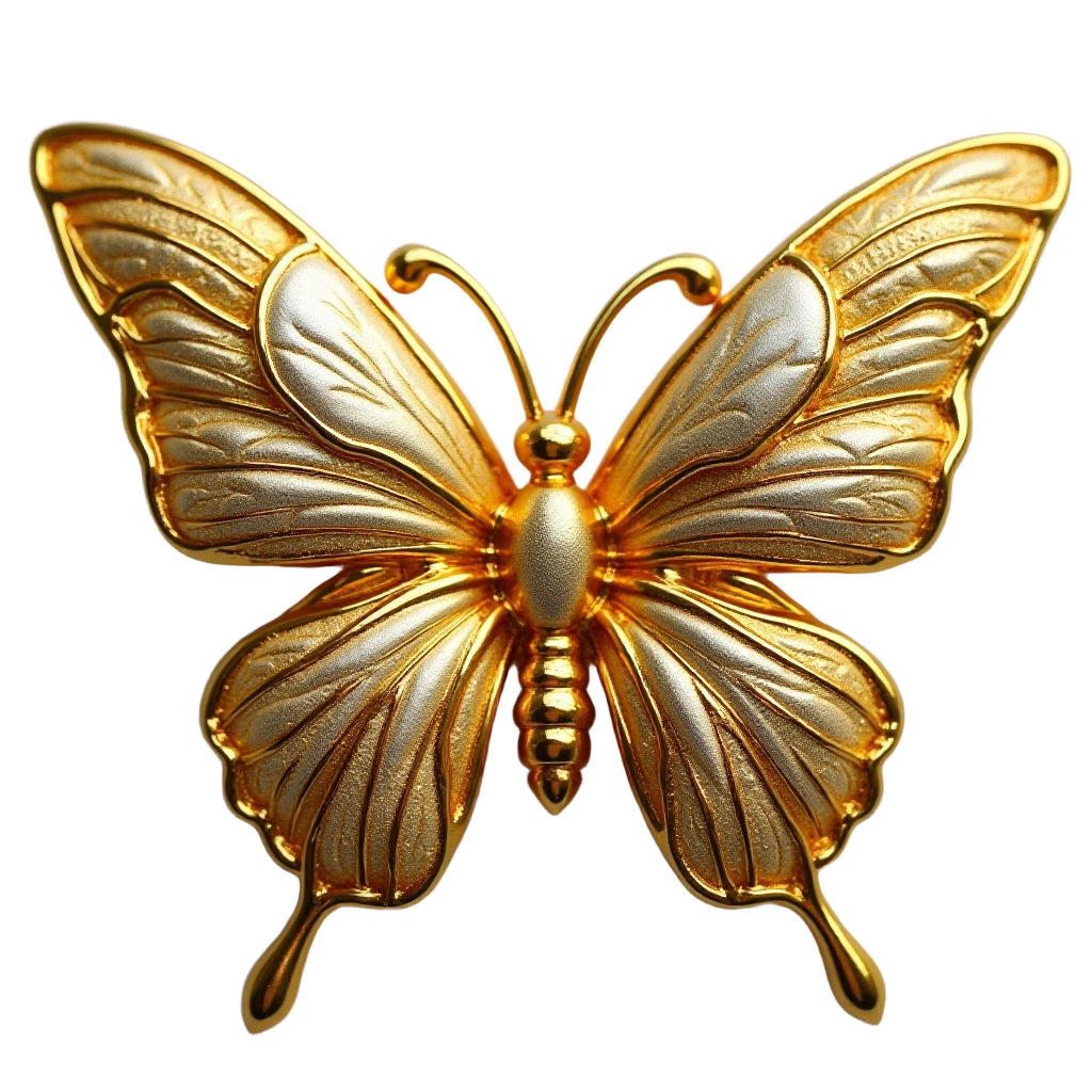 Golden Butterfly Brooch