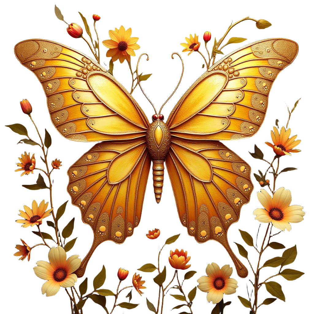 Golden Butterfly in Bloom