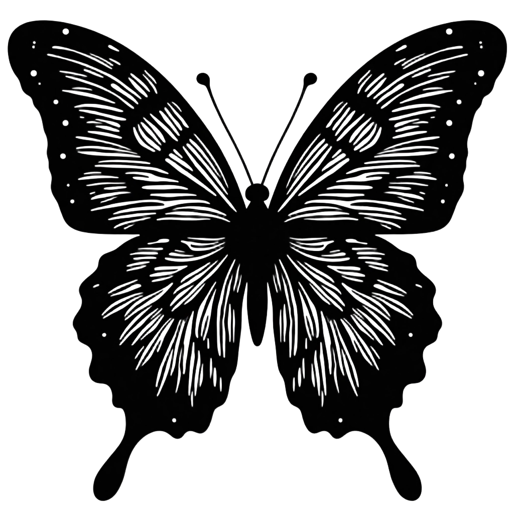 Monochrome Butterfly Illustration