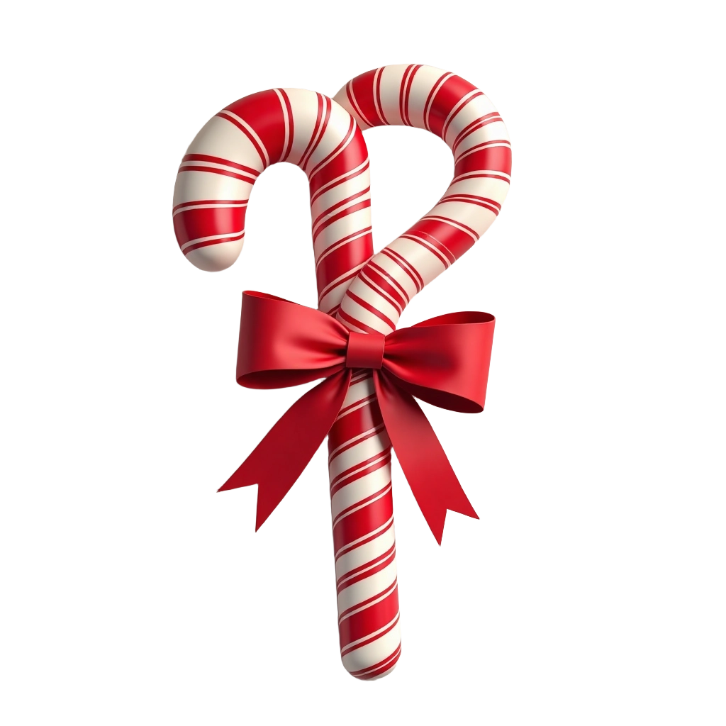 Festive Candy Cane with Bow