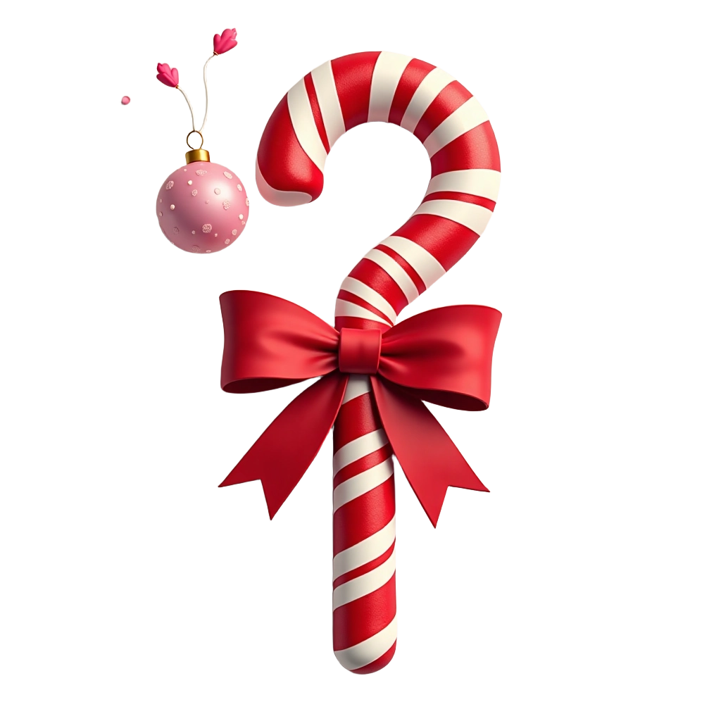 Festive Candy Cane and Ornament