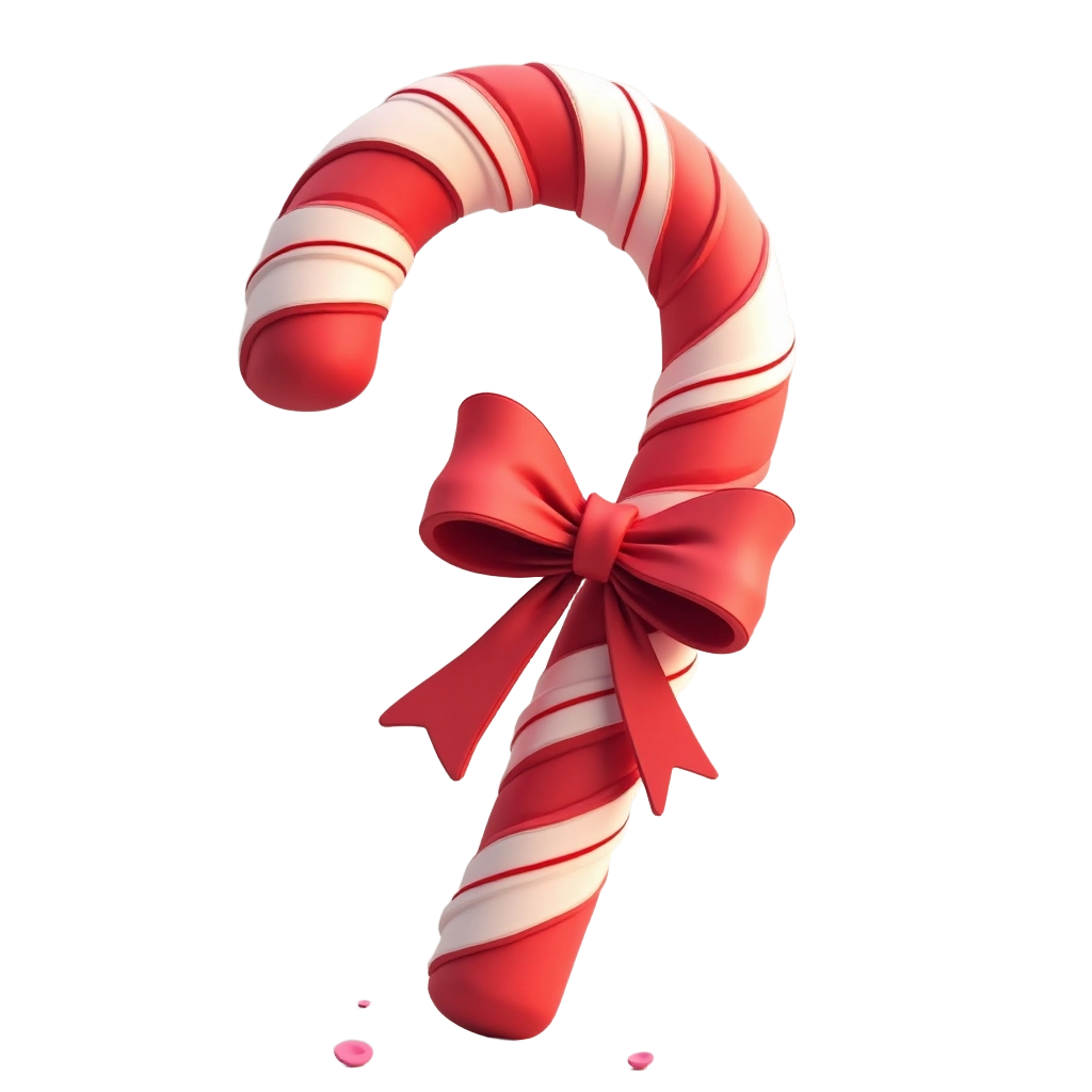 Festive Candy Cane with Bow