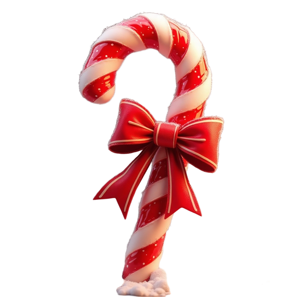 Festive Candy Cane with Bow