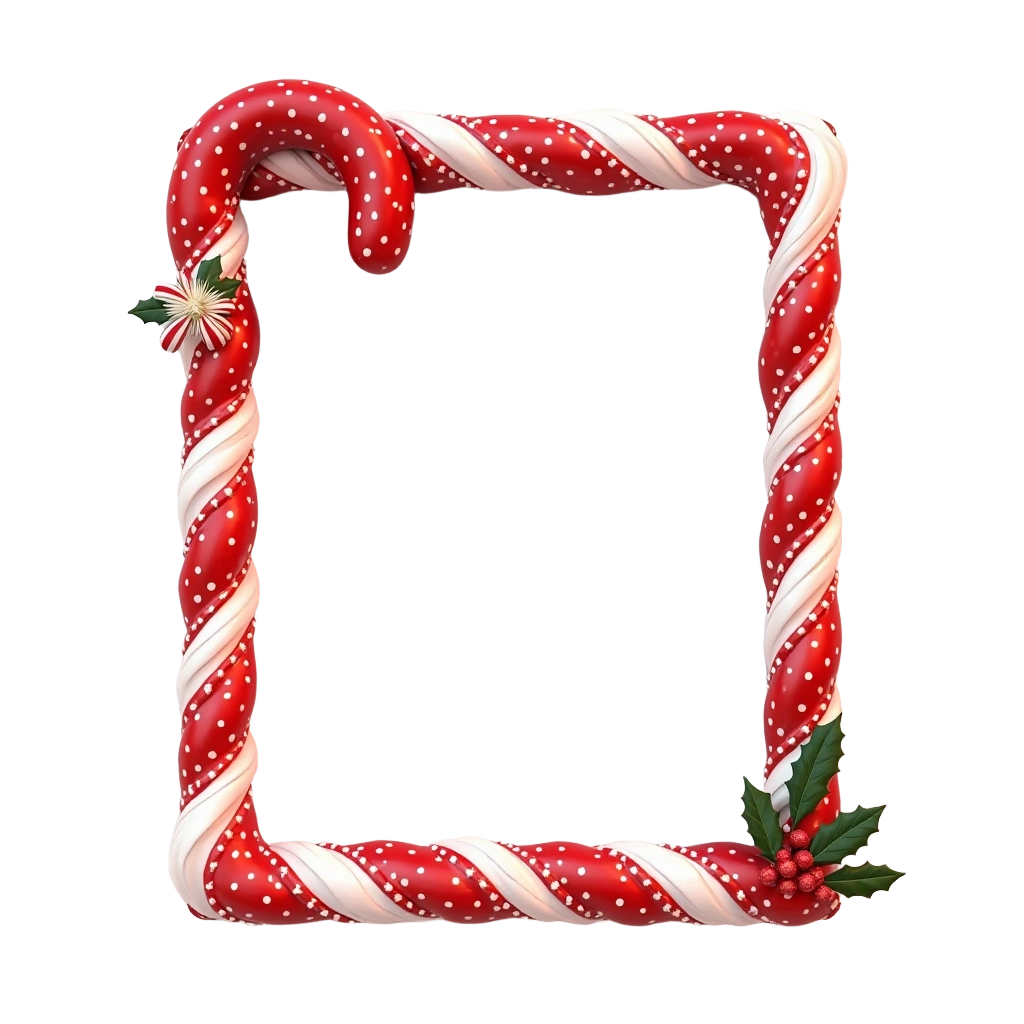 Christmas Candy Cane Frame