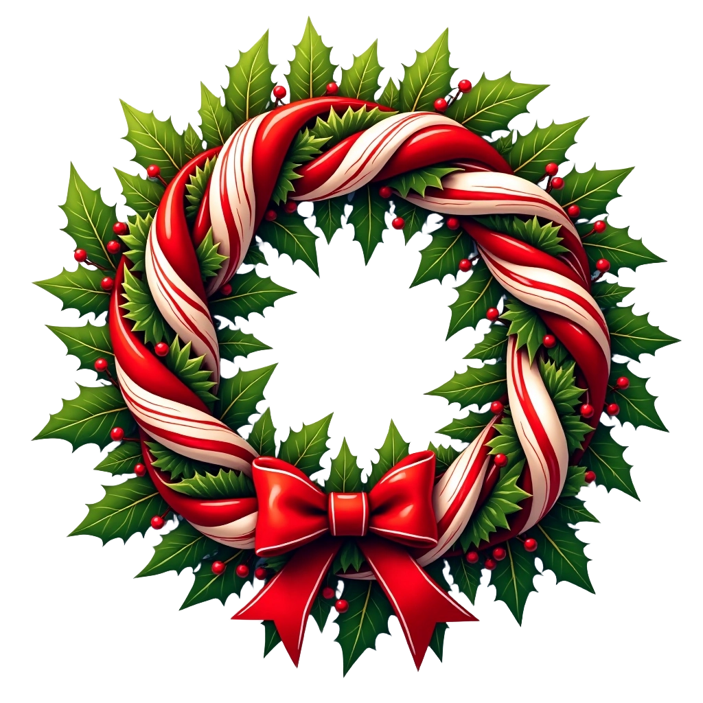 Festive Candy Cane Wreath