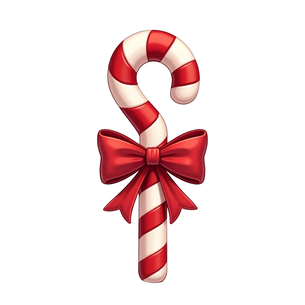 Festive Candy Cane with Bow