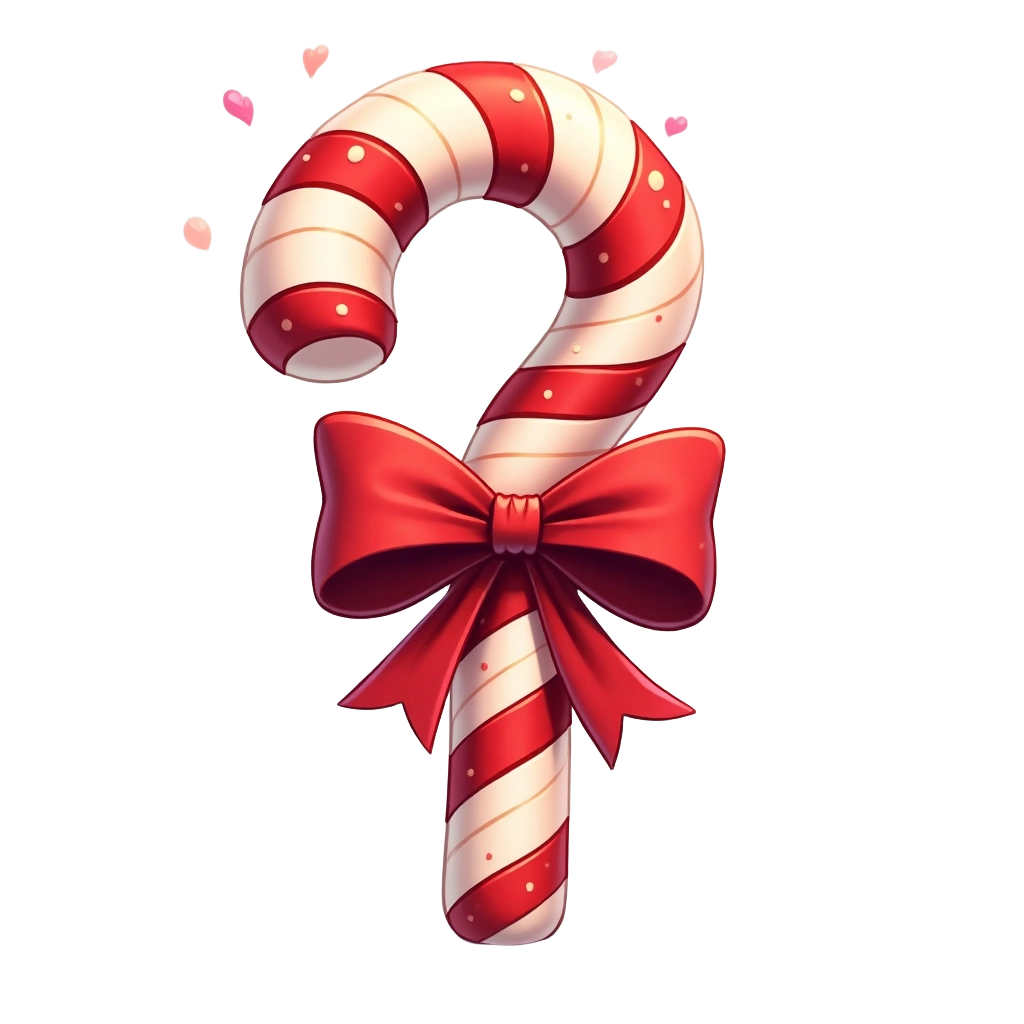 Festive Candy Cane with Bow