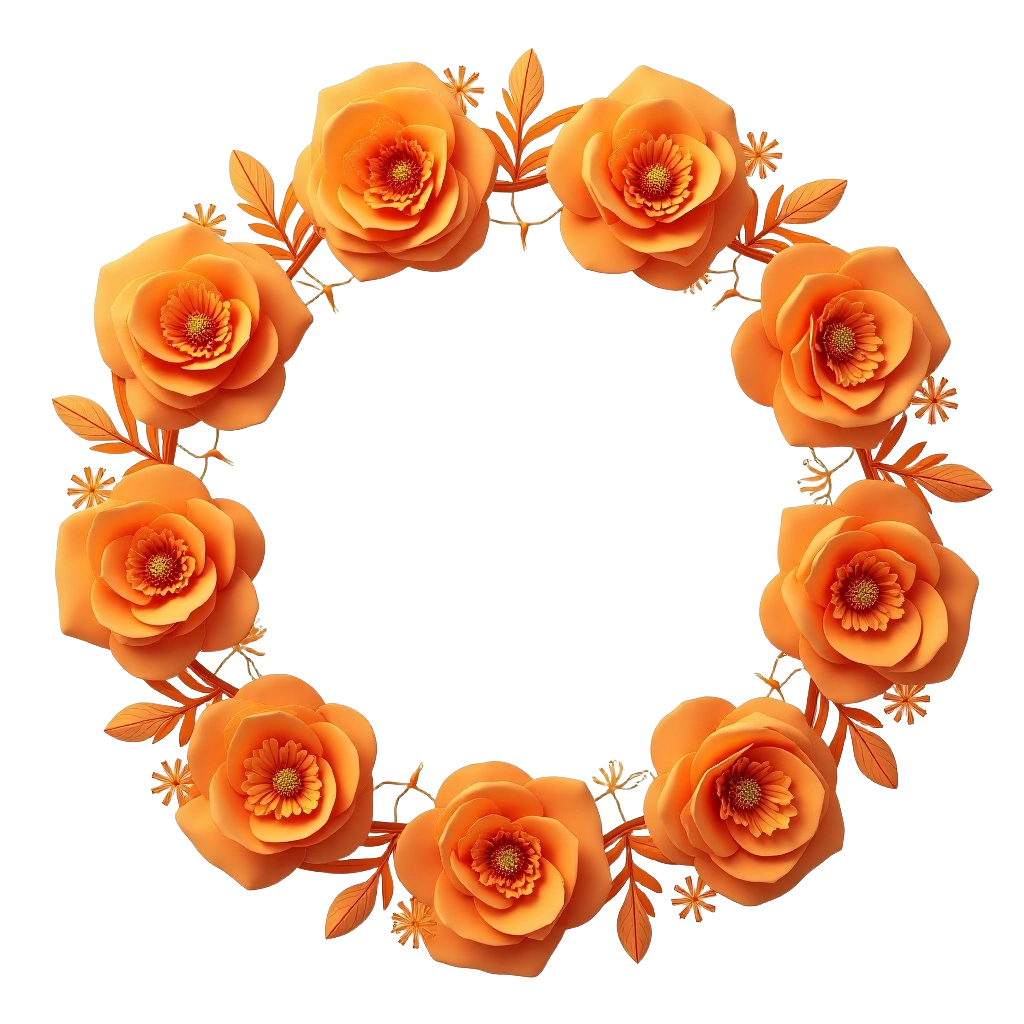 Orange Rose Wreath