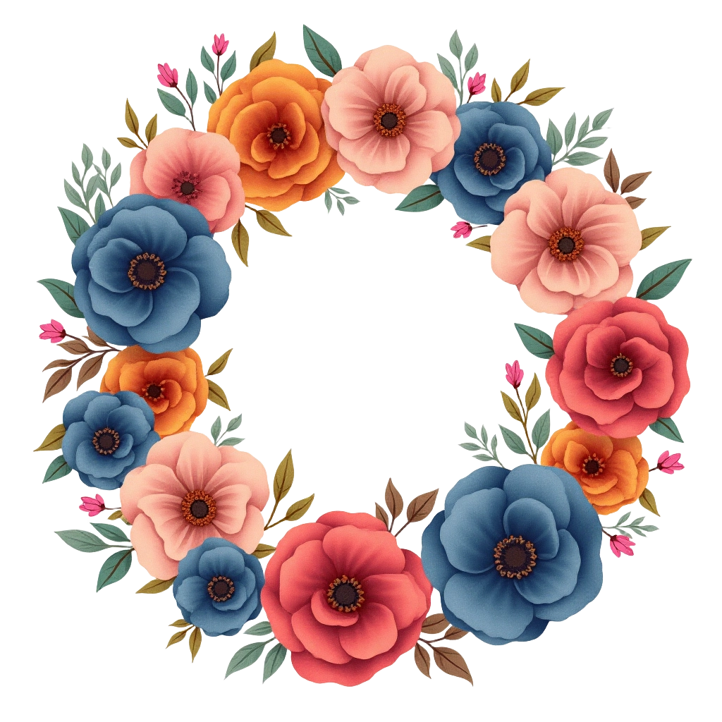 Colorful Floral Wreath