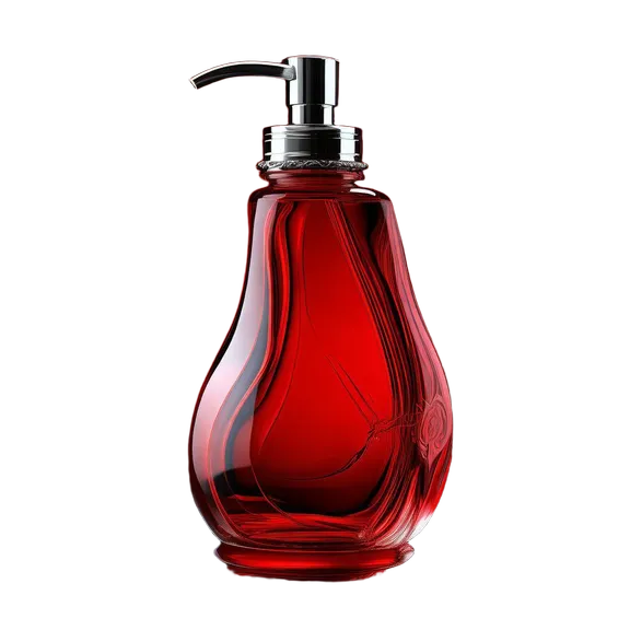 Red Glass Soap Dispenser