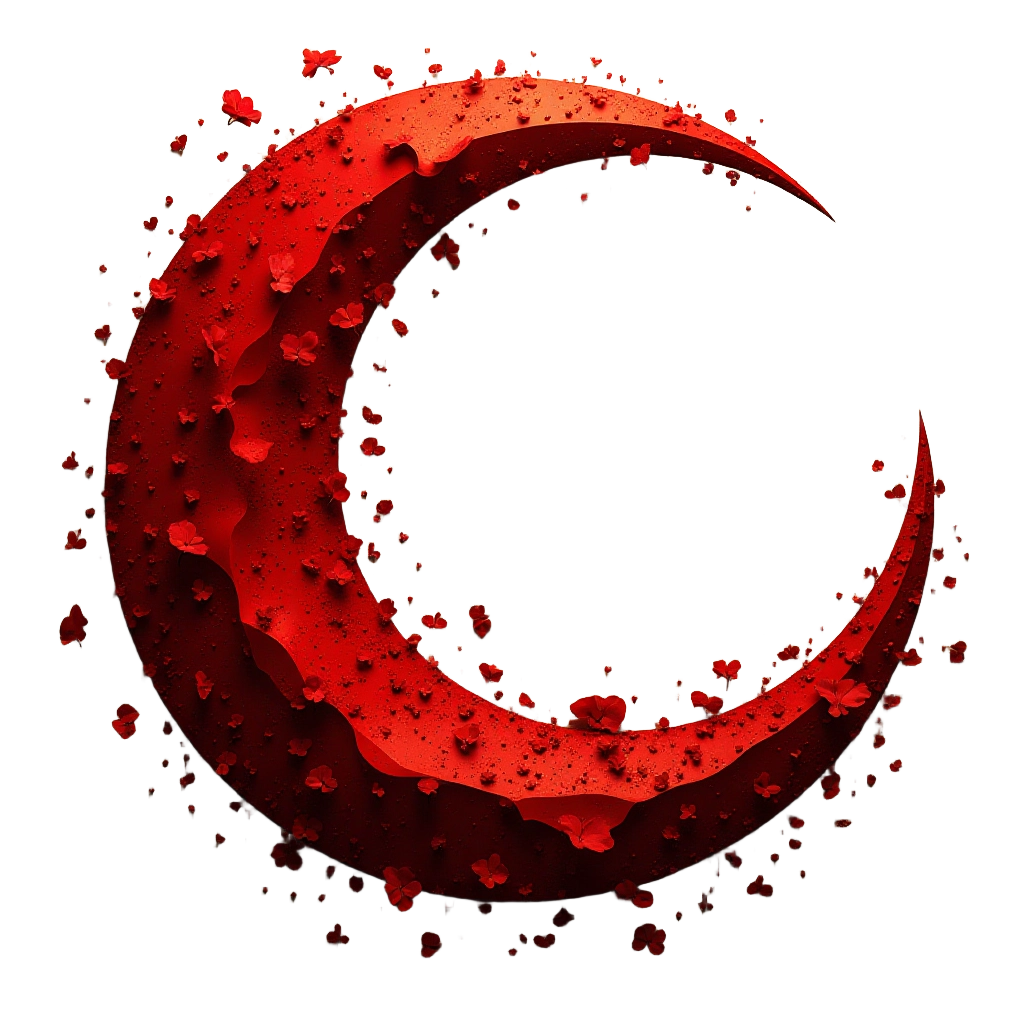 Crescent Moon in Red