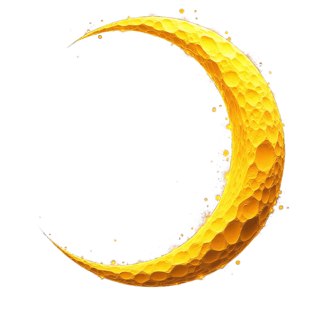 Golden Crescent Moon