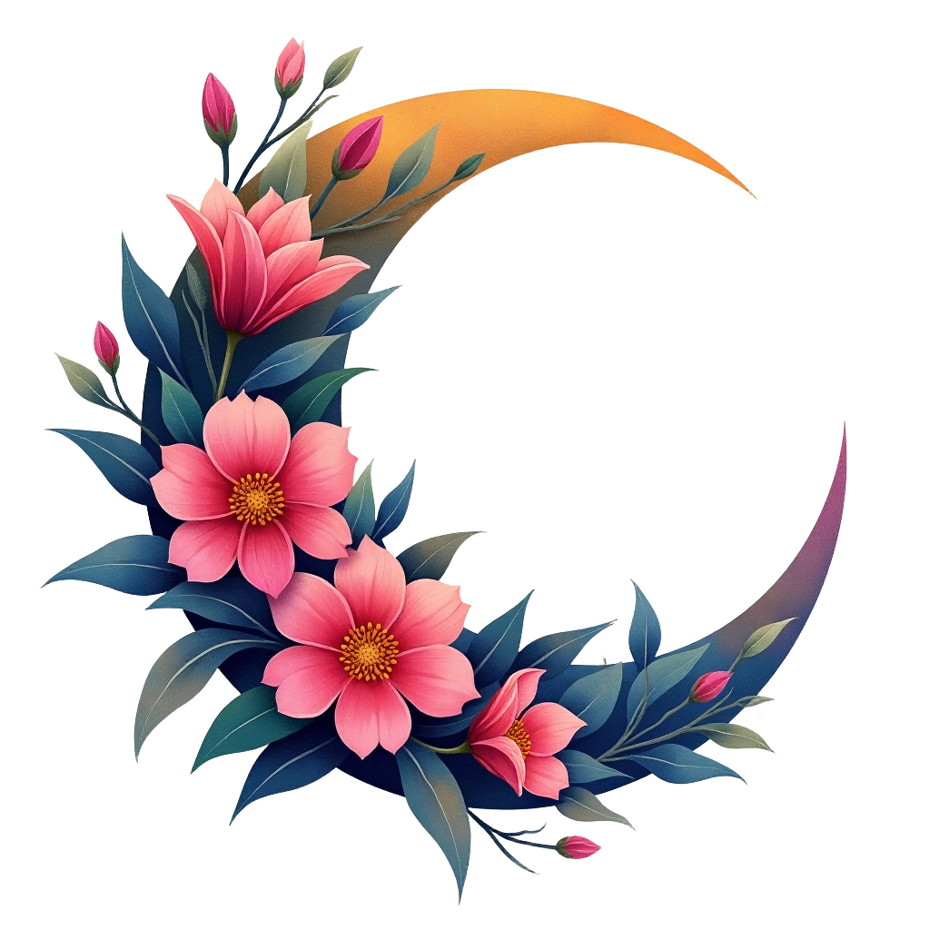 Floral Crescent Moon