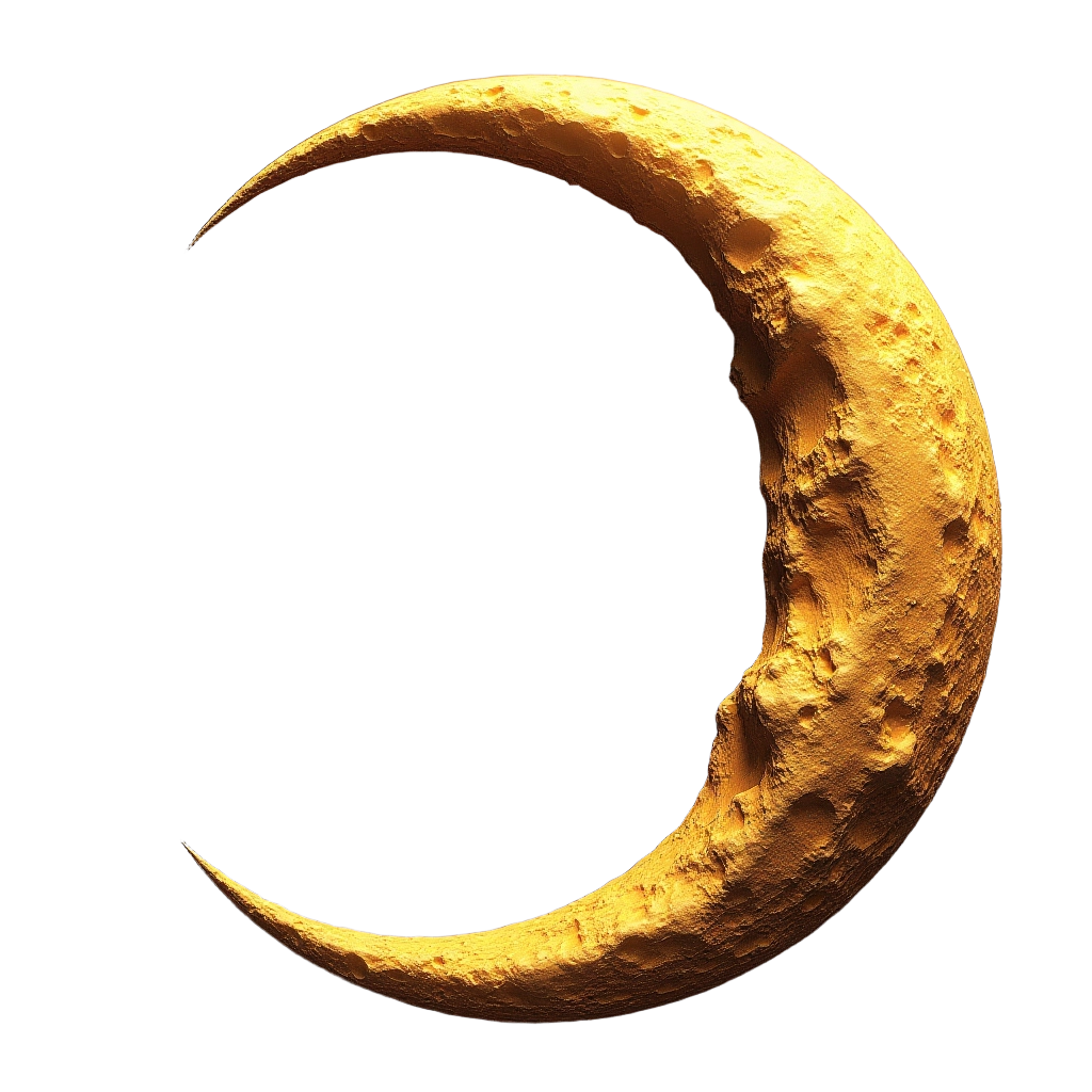 Golden Crescent Moon