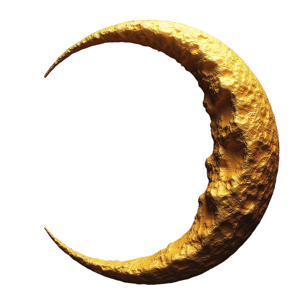 Golden Crescent Moon