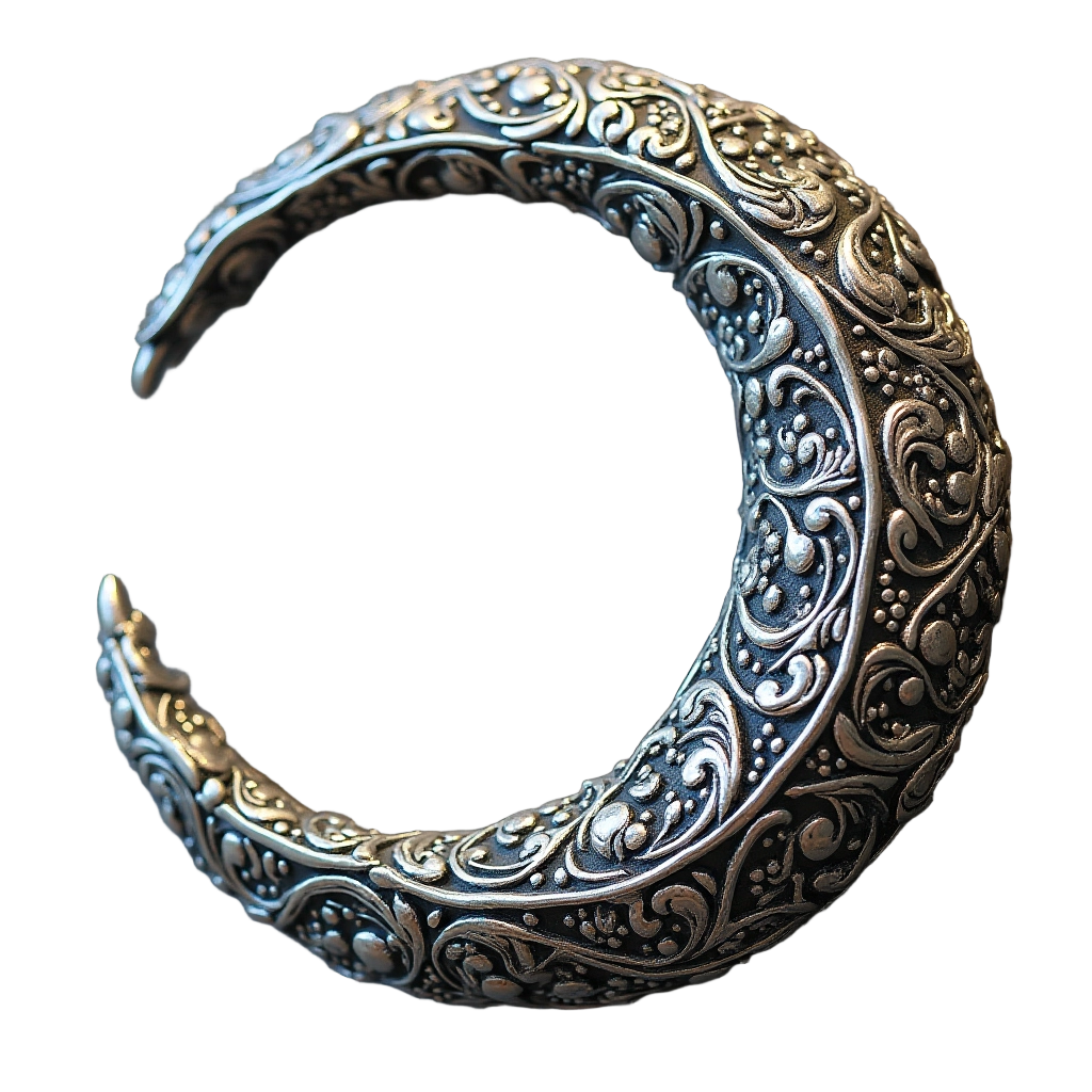 Ornate Crescent Moon Pendant