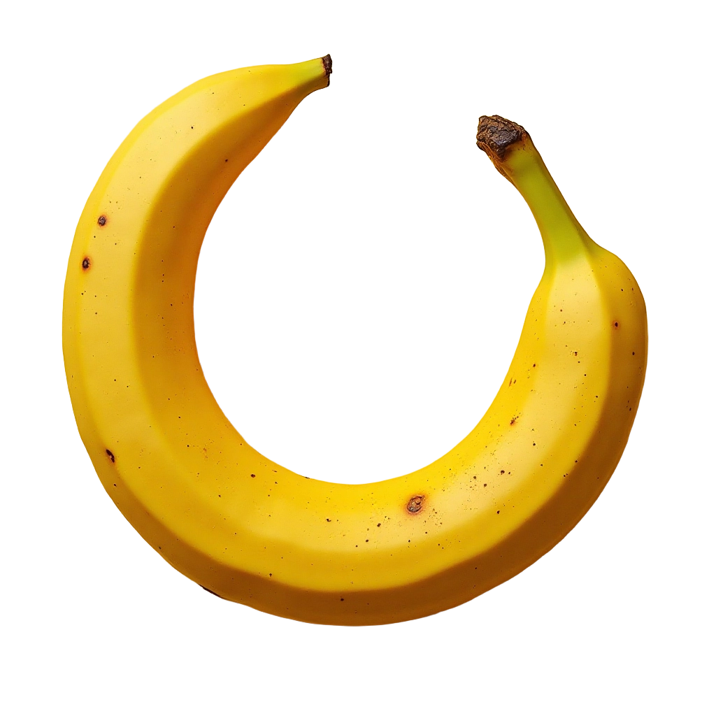 Two Bananas Curved Together