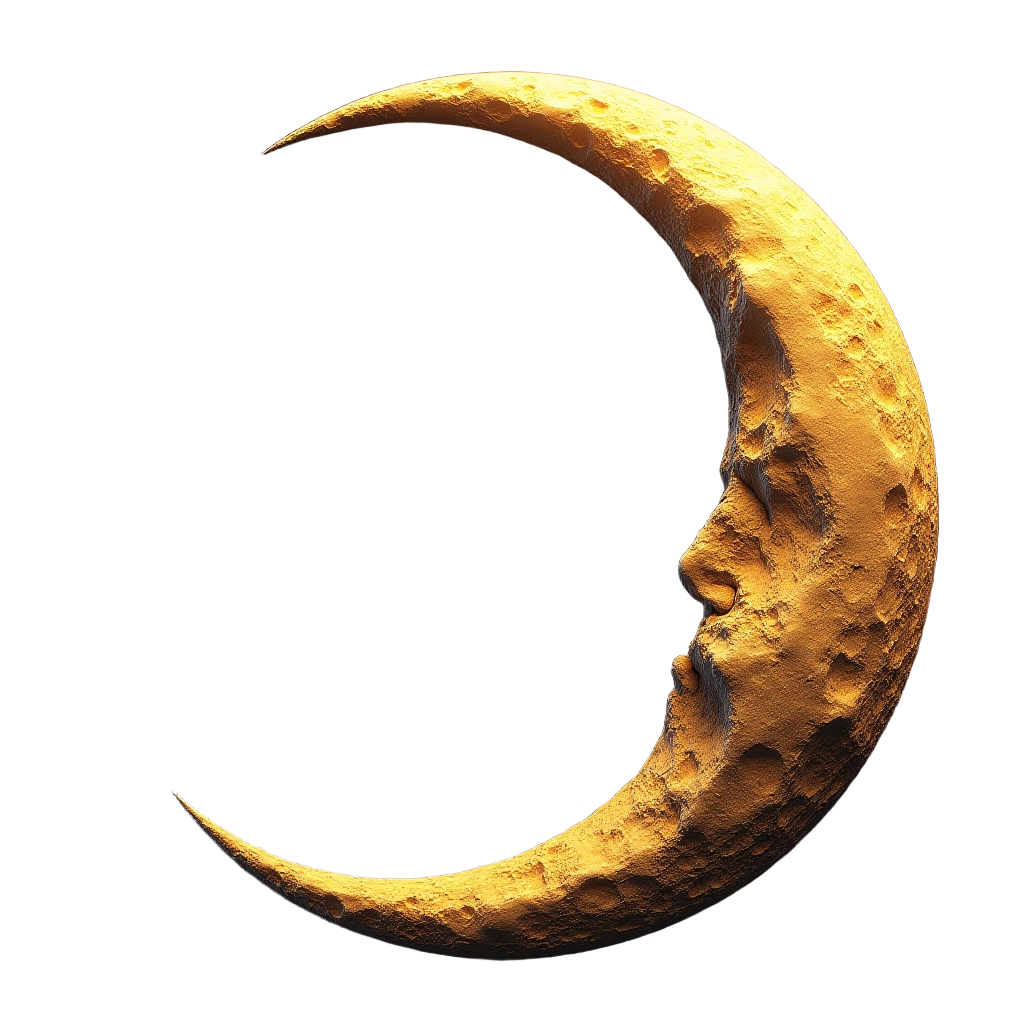 Golden Crescent Moon