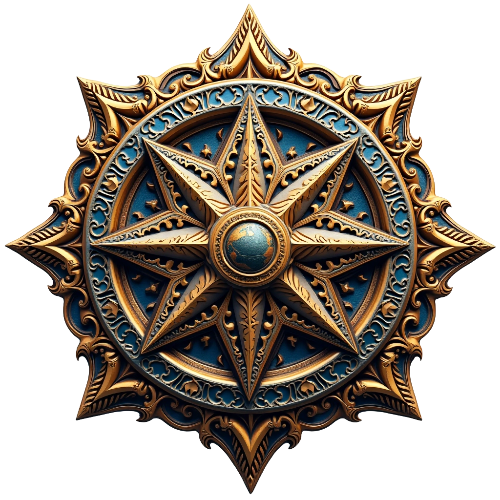 Ornate Compass Rose Emblem