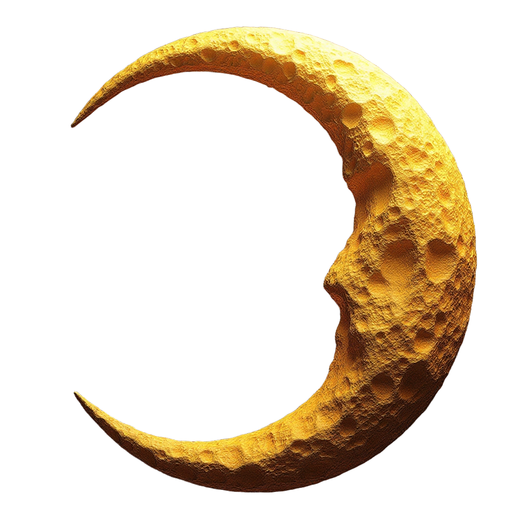 Golden Crescent Moon