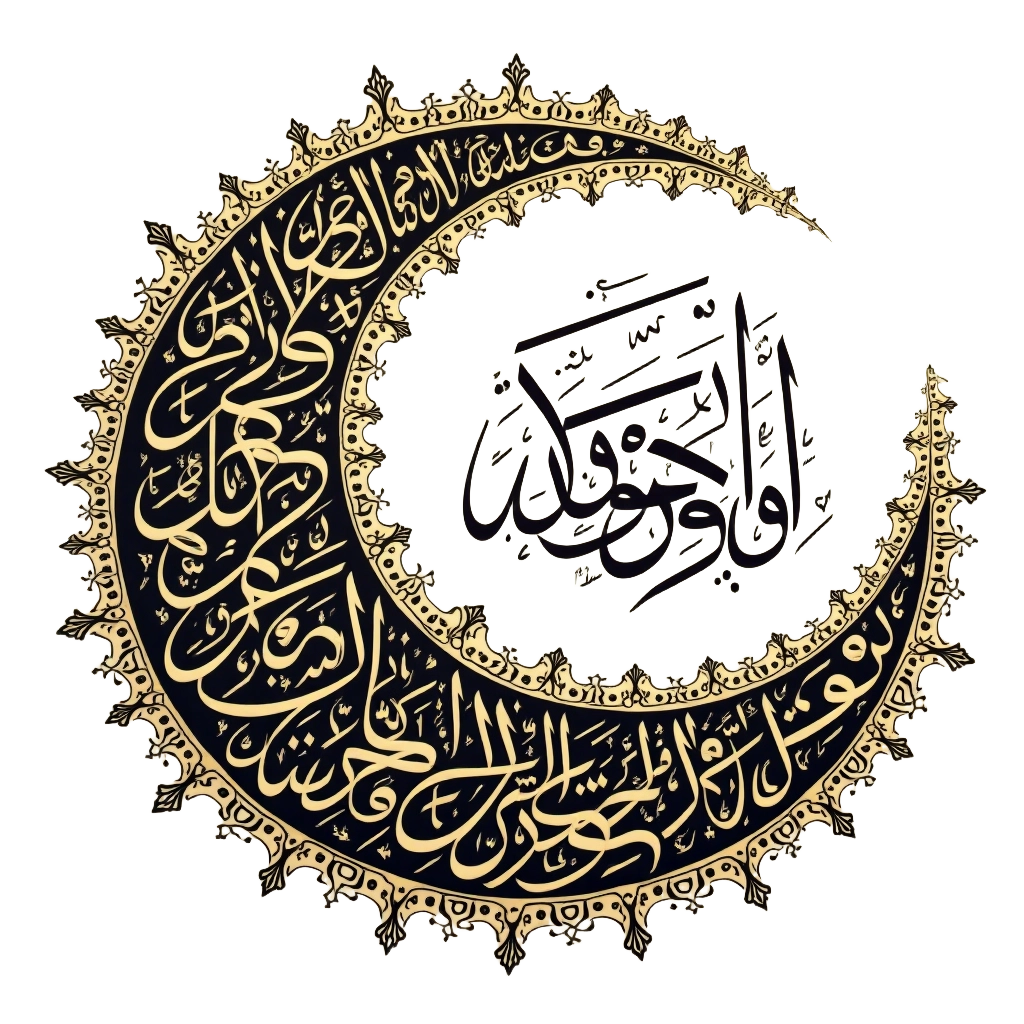 Islamic Calligraphy Crescent Moon