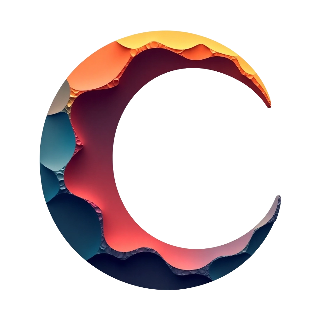 Abstract Crescent Moon